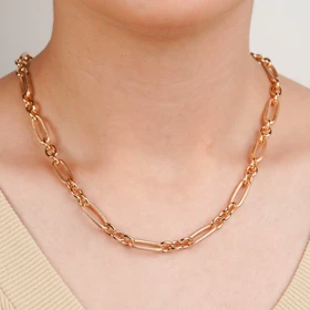 گردنبند زنجیری تراش برند ژوپینگ اندازه 45 سانت رنگ طلایی