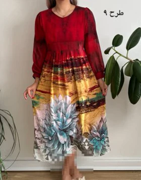 پیراهن حریر حاشیه‌دار