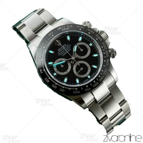 ساعت رولکس دیتونا مردانه سه موتوره استیل صفحه مشکی 102073