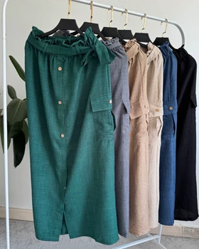 دامن دگمه دار پرند