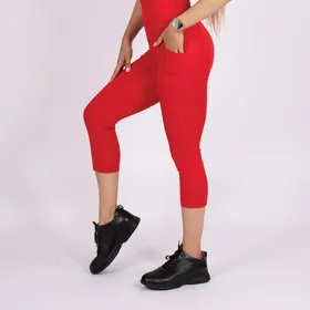 لگ اسلیم افکت جیب‌دار قرمز قد 75 - Agi Slim Effect Leggings Kırmızı