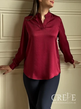 شومیز یقه فرنچ راه راه