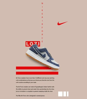 کفش کتانی مردانه و زنانه طوسی آبی NIKE AIR FORCE