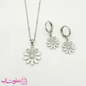 نیم ست دخترانه YSX طرح بابونه نقره ای