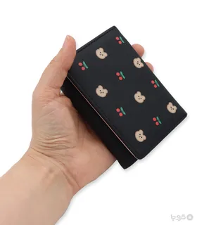 کیف پول دخترانه تاشو دکمه دار Taomicmic تائومیک میک طرح گیلاس و تدی