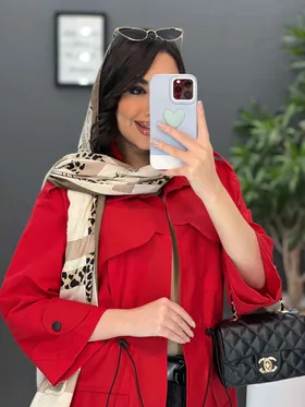مانتو داکرون کمرگت آستین پاگن
