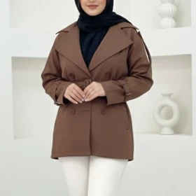 بارانی سگک دار کمربندی یقه انگلیسی