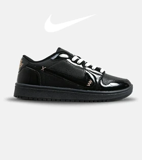 کفش کتانی مردانه و زنانه مشکی ورنی NIKE jordan 1 مدل 6212