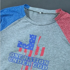 Size S-M تیشرت آستیندار اورجینال برند معتبر و بزرگ One Nation امریکا