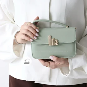 کیف زنانه دوشی - دستی مدل کلین (سبز پاستلی)