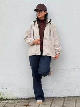 بارانی کلاهدار آستردار ناز