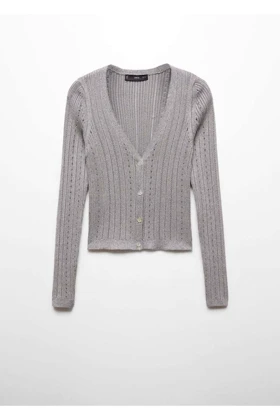 ژاکت کش باف پشمی زنانه اورجینال منگو mango