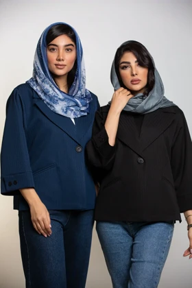 کت زنانه یقه ای استین دو دکمه