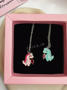 ست گردنبند کاپلی مگنت دار -طرح دایناسور