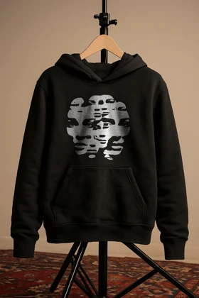 هودی مشکی اسپرت طرح چهره 2 - فواصل