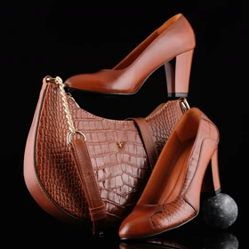 ست کیف و کفش زنانه چرم یلسان مدل دلسا کد 904-ANA-GC