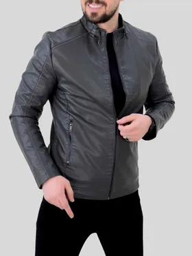کت چرم 2320 طوسی