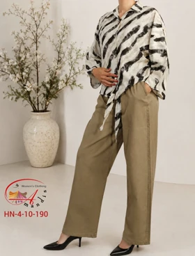 ست شومیز گره‌ای و شلوار بگ(HN-4-10-190)
