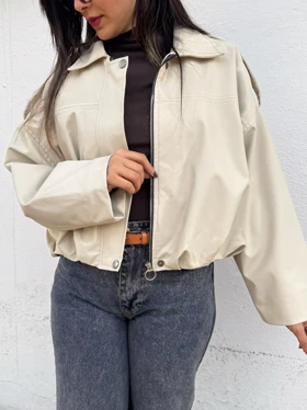 کاپشن چرم آستردار شکیرا