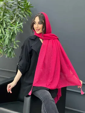 شال پلیسه پایین منگوله‌دار