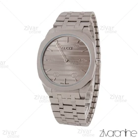 ساعت گوچی مردانه نقره ای صفحه طوسی 105738