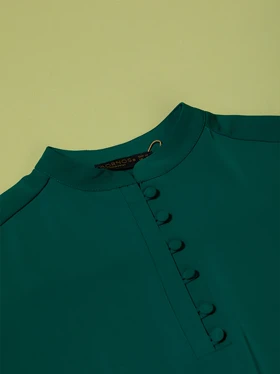 تونیک زنانه کرپ آستین بلند قواره آزاد کلاسیک مهرناز