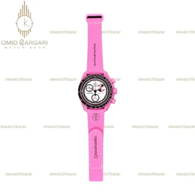 ساعت مچی امگا سواچ بند رابر ماموریت به ماه صورتی Omega x Swatch Mision to the Pink Moonphase Rubber
