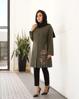 مانتو یقه گرد مدل گلبرگ کد 708