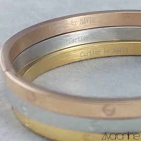 پک دستبند النگویی کارتیر سه رنگ باریک 40087