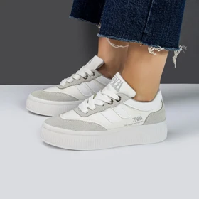 کفش و کتانی زنانه مدل زارا ZARA رنگ سفید طوسی کد M8546