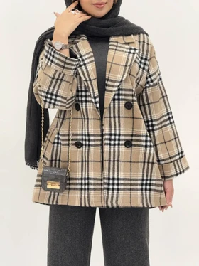 3568-کت چهارخونه شکلات