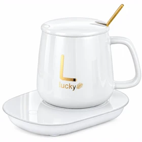 ماگ گرم کن دار لاکی Lucky مدل Temperature Cup ظرفیت 400 میلی لیتر (سفید)