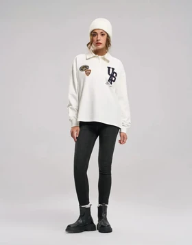 آستین بلند نرکیب چاپ و گلدوزی