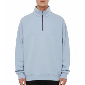دورس نیم زیپ مردانه، آبی آسمانی سه نخ و باکسی گرم و شیک 1404