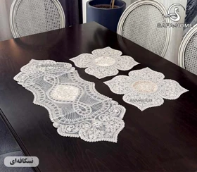 رومیزی قیطان 3 تکه طرح پرناز (نسکافه ای)