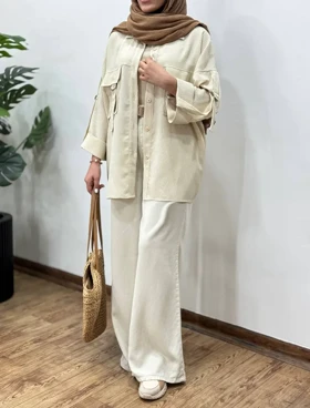 مانتو دکمه دار مارشمالو