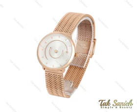 ساعت داتیس رزگلد بند حصیری زنانه Datis-3750-L