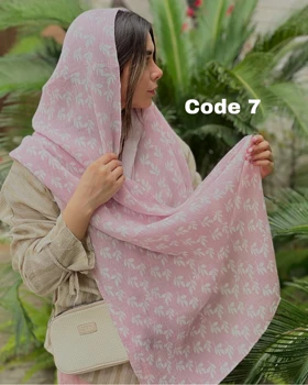 شال پلیسه برشکا صورتی پودری وارداتی 4418