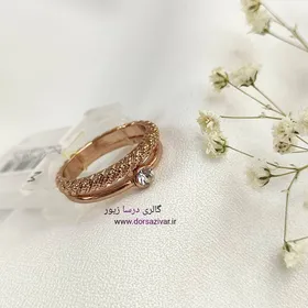 پک انگشتر دوتایی رینگ و حلقه رزگلد