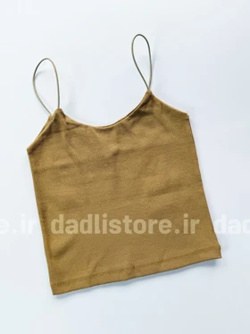کراپ تاپ کبریتی بند مینیمال یقه گرد چاک‌دار