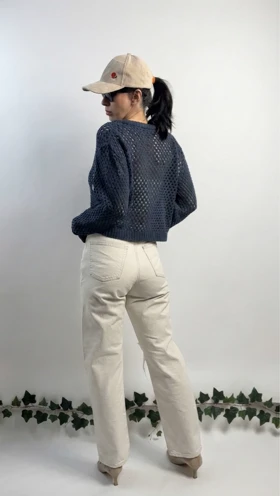 کاردیگان بافت سورمه ای روشن