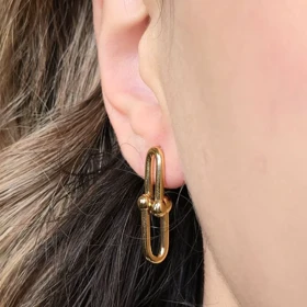 گوشواره طرح تیفانی طلایی