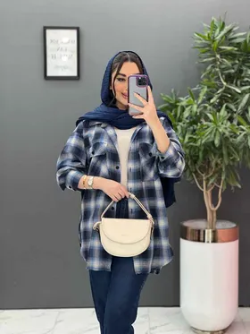 مانتو چهارخونه دو جیب