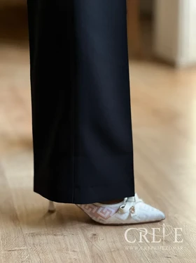 شلوار کرپ دوبل فلرکمردار قد 106