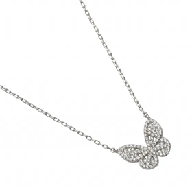 گردنبند نقره پروانه کد 2512138