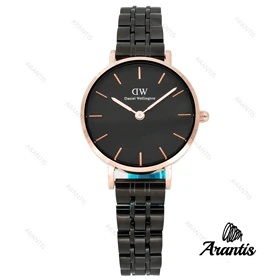ساعت دنیل ولینگتون زنانه مشکی رزگلد بند فلزی اسمال w-3136