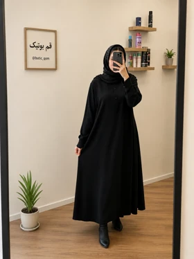 پیراهن عبایی الیزه 3 دکمه _1028