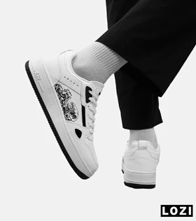 کفش کتانی مردانه سفید مشکی NIKE AirForce Draw