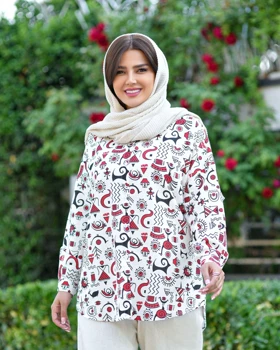 مانتو لینن چاپی طرح قبیله آفریقای