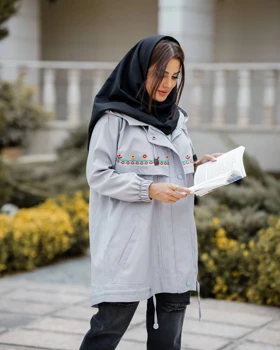 مانتو دانشجویی مدل آبانا گلدوزی شده